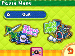 Pause Menu - Kirby's Extra Epic Yarn