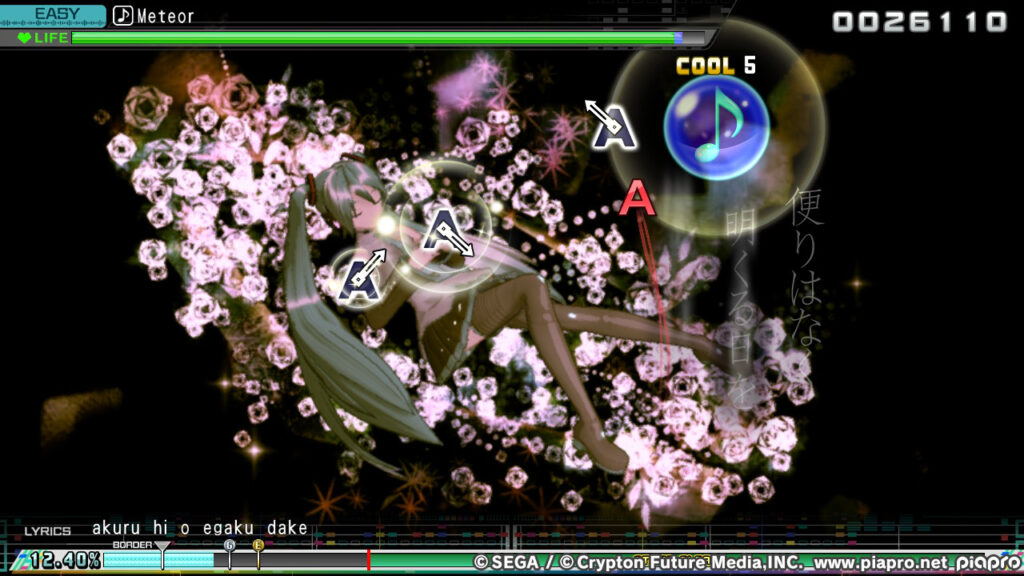 Playing the Rhythm Game in Hatsune Miku: Project DIVA Mega Mix