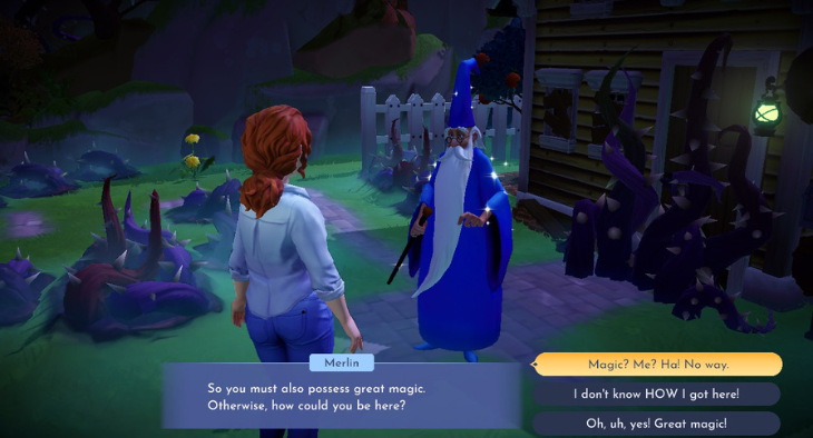 Talking to Merlin the Wizard in Disney Dreamlight Valley