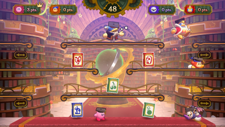 Playing the subgame Magolor's Tome Trackers in Kirby's Return to Dream Land Deluxe 