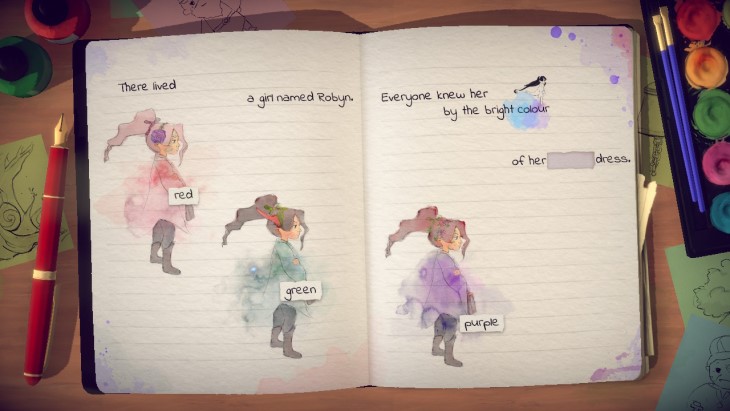 An early selection screen in Lost Words: Beyond the Page