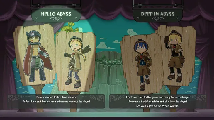 Made in Abyss Story Selection Screen
