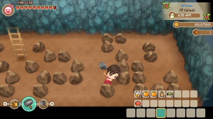 Mining in Story of Seasons: Friends of Mineral Town.