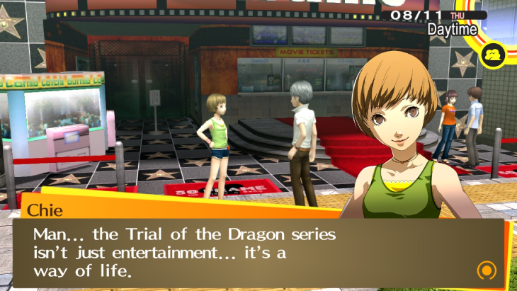 Going to the movies with a friend in Persona 4 Golden