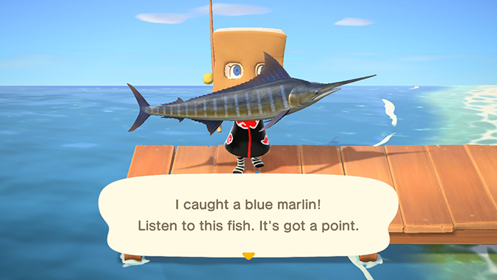 Catching a rare fish in Animal Crossing: New Horizons