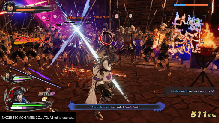 Using an Ultimate Skill to decimate an enemy officer in Samurai Warriors 5