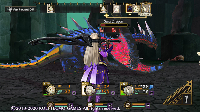 Fighting a dragon in Atelier Escha & Logy: Alchemists of the Dusk Sky DX