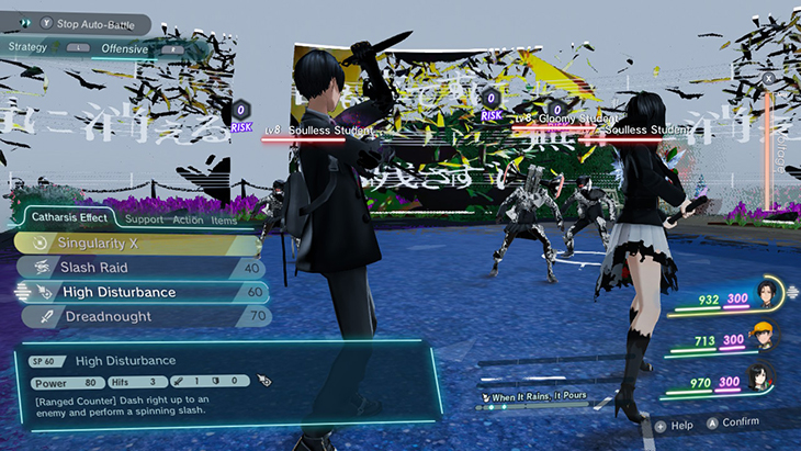 Attack selection screen in The Caligula Effect 2