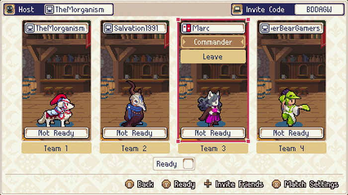 Wargroove 4 Player Online Multiplayer Lobby