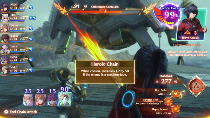 Using a Heroic Chain in a Chain Attack in Xenoblade Chronicles 3
