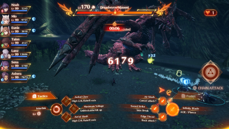Fighting superboss Dreadwyrm Nyzoont in Xenoblade Chronicles 3