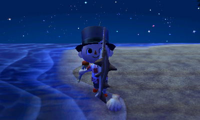 I caught a shark in Animal Crossing: New Leaf