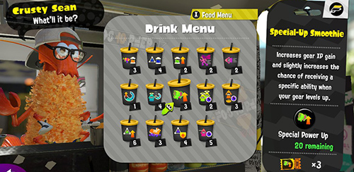 Crusty Sean selling drinks and food in Splatoon 2