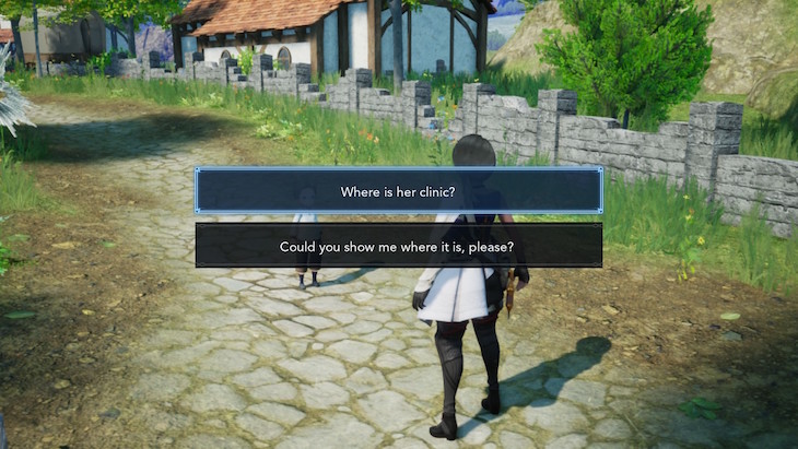 Dialogue choices in Harvestella. 