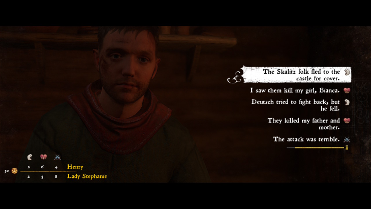 A conversation in Kingdom Come: Deliverance.