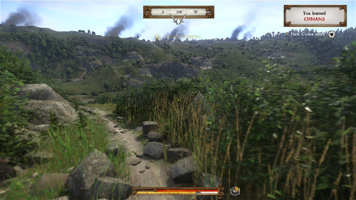Fleeing from the village of Skalitz as it's raided in Kingdom Come: Deliverance.