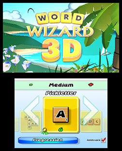 Word Wizard 3D Start Screen - 3DS